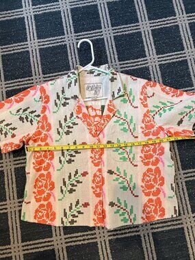 Ace & Jig statement shirt, button up, box cut, floral, vintage Size L